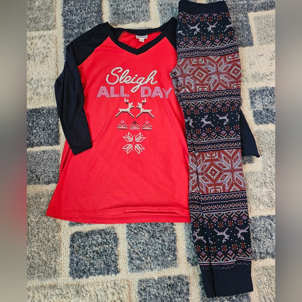 LuLaRoe Dream Christmas PJ set